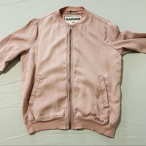 Garage lightweight bomber jacket in pale pink